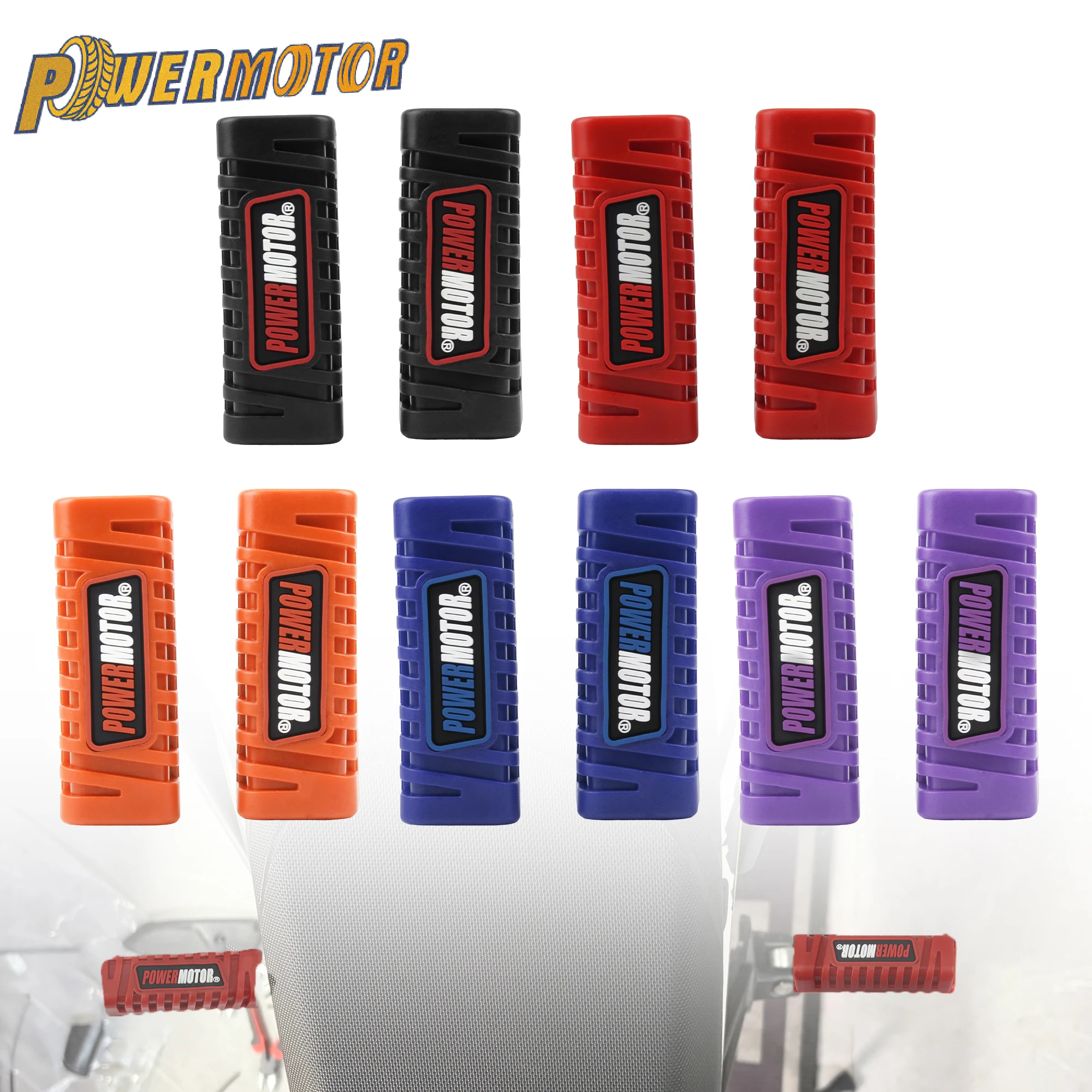 1 par universal da motocicleta antiderrapante frente pé pedal capa de borracha da bicicleta da sujeira ajustável anti-deslizamento apoio para os pés motocross acessórios