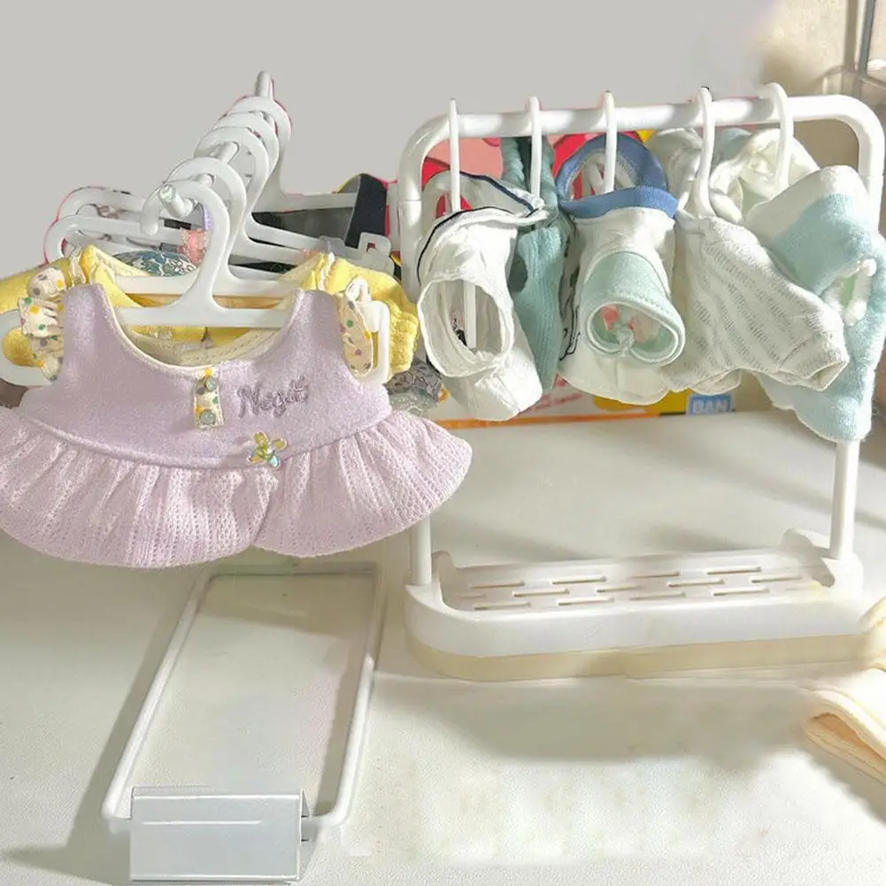 Doll Clothes Hanger 10CM 15CM 20CM Mini Skirt Pants Hangers With Non-Slip Clips Doll Wardrobe Display Rack Toys Doll Accessories - view 3