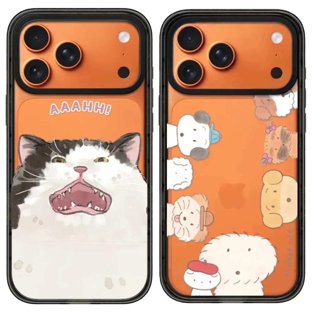 

Meow Acrylic Black Border Magnetic Case: Compatible with iPhone 17 16 15 14 13 12 Pro Max 17 Air