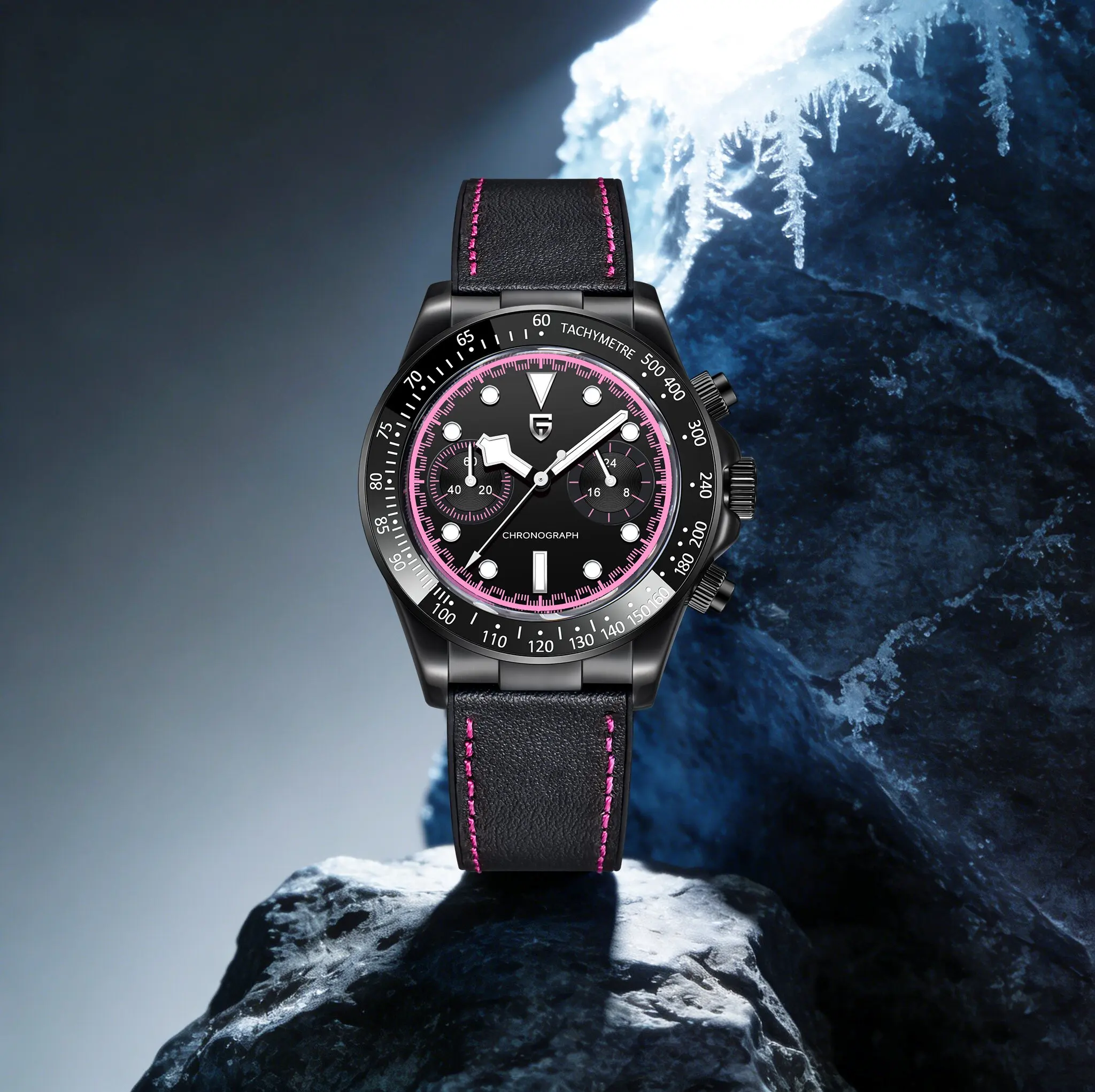 PAGANI DESIGN Luxury Personality All-Match Men Quartz Watch Outdoor Leisure Rubber Strap Sapphire Tachometer Dive Luminous Watch