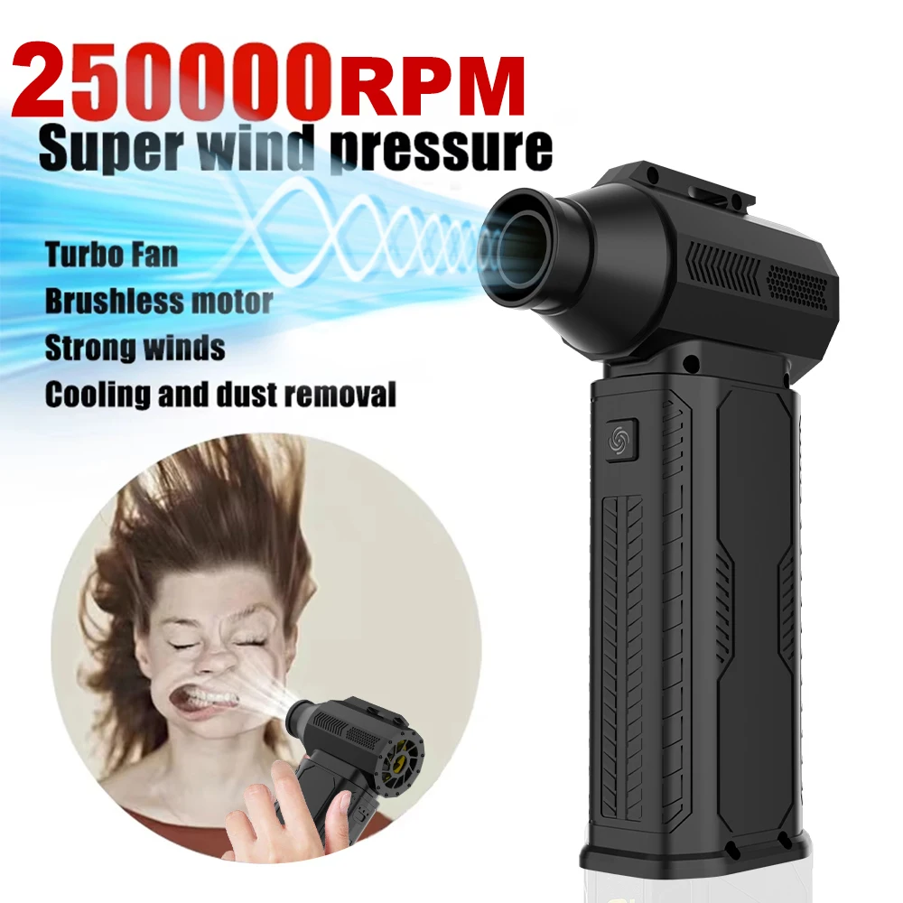 

250000RPM Powerful Air Blower Mini Turbo Jet Fan High Speed Turbo Violent Fan Brushless Motor Handheld Duct Fan PC Cleaning Tool