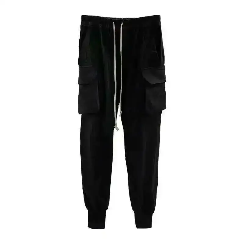 HKSH Men'stide Dark Wszechstronna odzież robocza Casual Pocket Decoration Slim Fit Długie spodnie Bawełniana moda RO Style Chic Trousers HK1386 — zdjęcie 2
