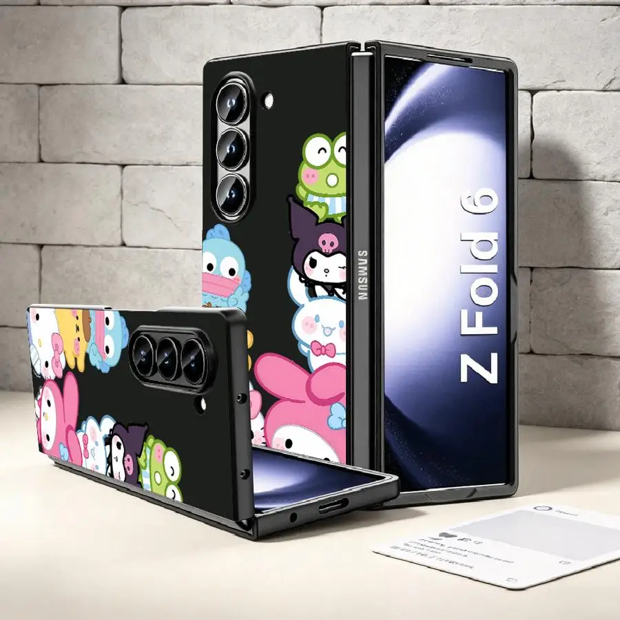 Cute Sanrio Hello Kitty Case for Samsung Galaxy Z Flip 8 Z Flip 7 6 5 4 3 Flip4 Z Fold 8 7 6 5 4 3 Flip5 Flip6 Flip3 Flip7 FE