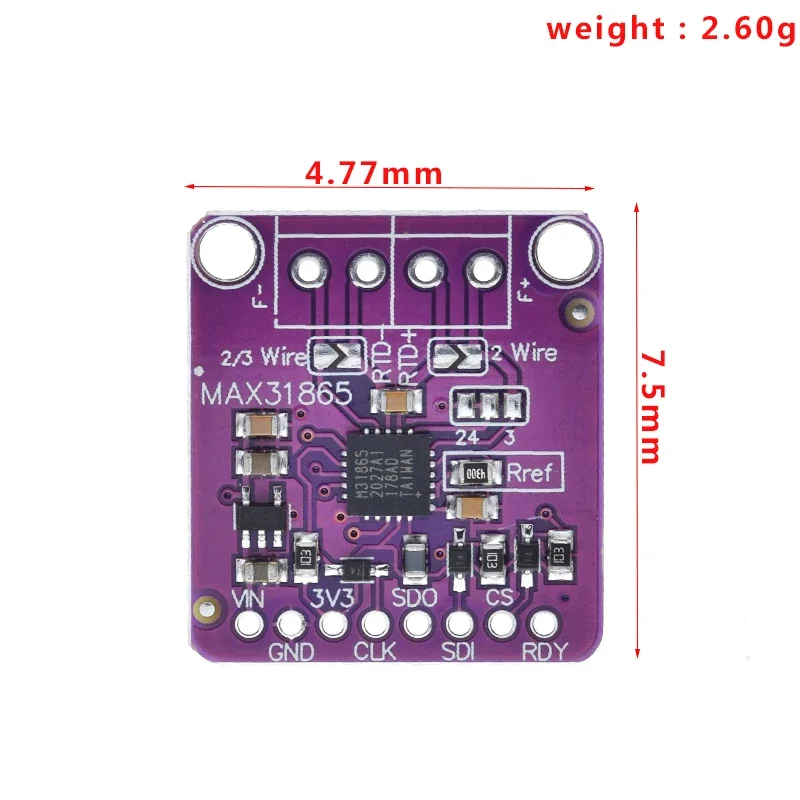 1/3 max31865 pt100 para pt1000 rtd para placa conversora digital módulo sensor de termopar de temperatura 3.3v/5v adequado para arduino