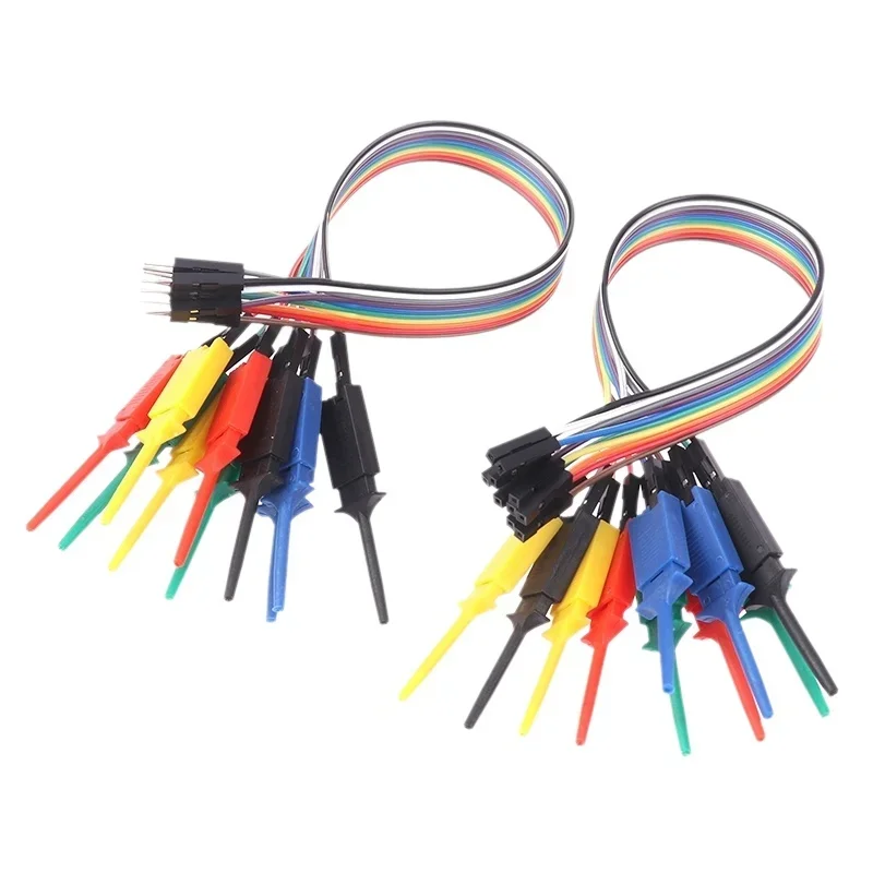 5pcs Test Hook Clip Logic Analyzer Testing Clips 28cm Long Red Blue Yellow Wire Terminal NEW Wholesale