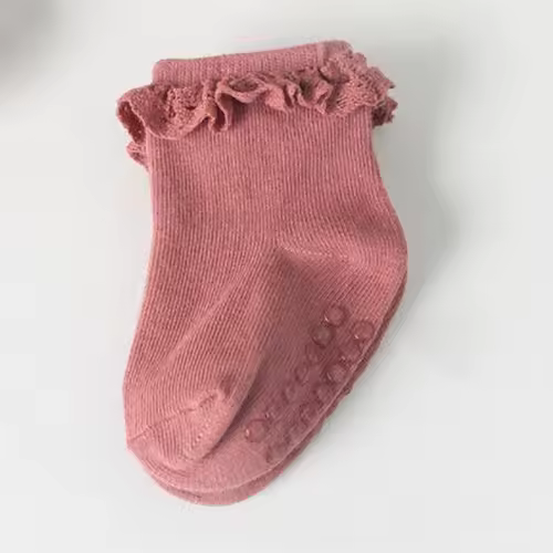 4Pair/lot new baby children's non-slip autumn winter cotton socks solid color baby foot socks - Image 4