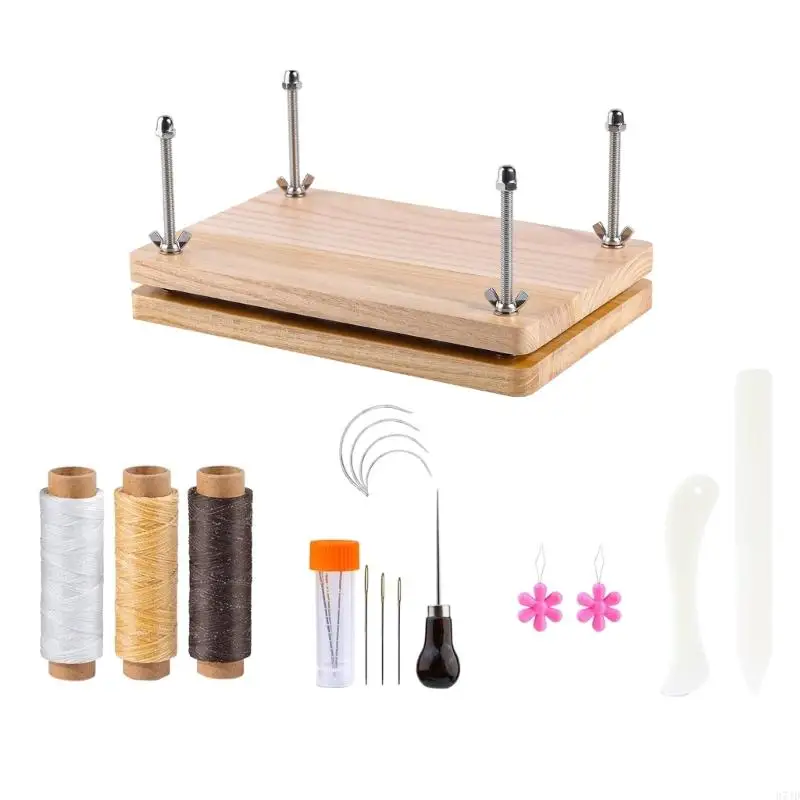 手作りの本のための縫製用品付きのウッドブックプレス、初心者専門家のための多機能のブックバインディングツール37JD