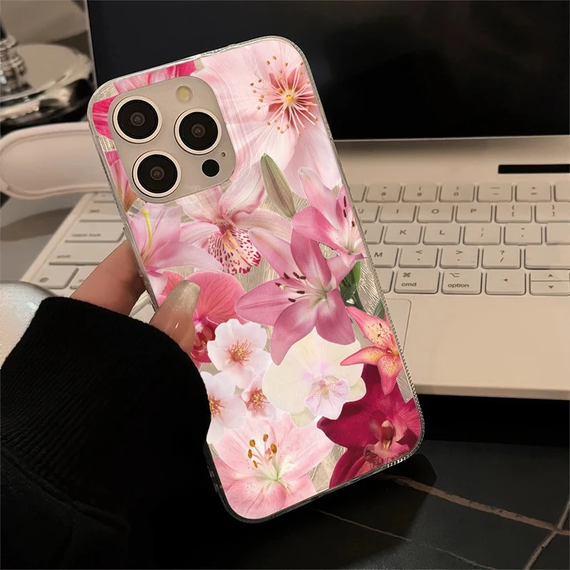Full Screen of Flowers Pattern Print Case For Realme 14 Pro Plus 5G 14X 13 12 11 10 8i C75 C71 C67 C65 C63 C61 C55 C51S Cover