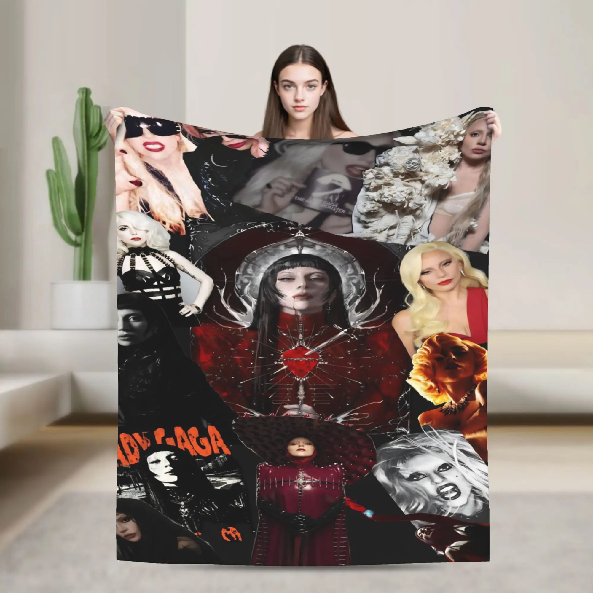 Lady Gaga Mayhem 2025 Album Blanket Soft Warm Plush Throw Blanket For Living Room Travel Office Flannel Bedspread Bed Cover