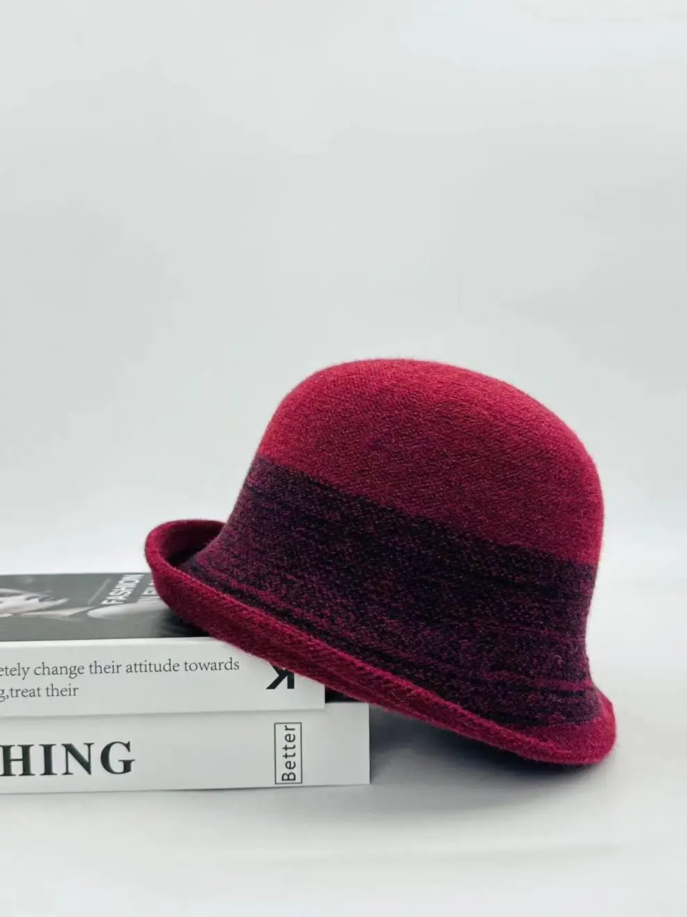Herbst und Winter neue elegante gekräuselte Zylinder Frühling und Herbst warme Strickmütze weiblichen Stil elegante und stilvolle kleine Hut – Detail 7