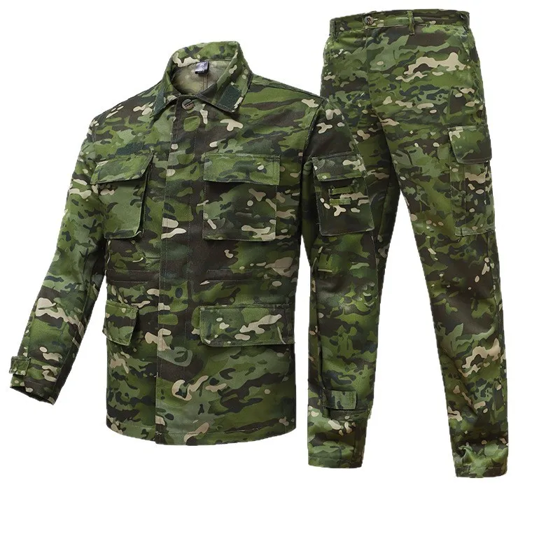 

Camouflage Military Training Suit Men Tactical Army Sportswear Set Winter Combat Fitness Uniform Breathable Camo Jacket & Pants