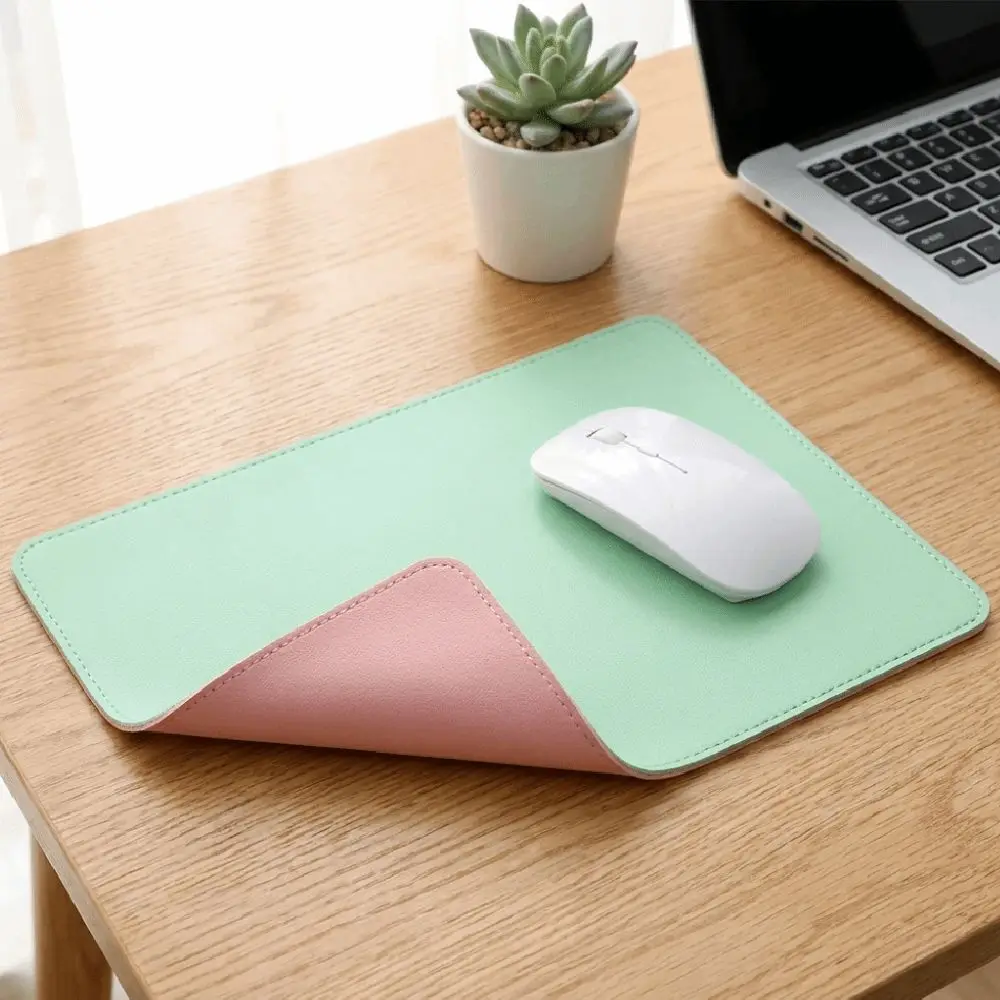 Front and Back Color Matching Leather Mouse Pad Writing Mat Non-slip Mice Mat Lock Edge Gaming Accessories