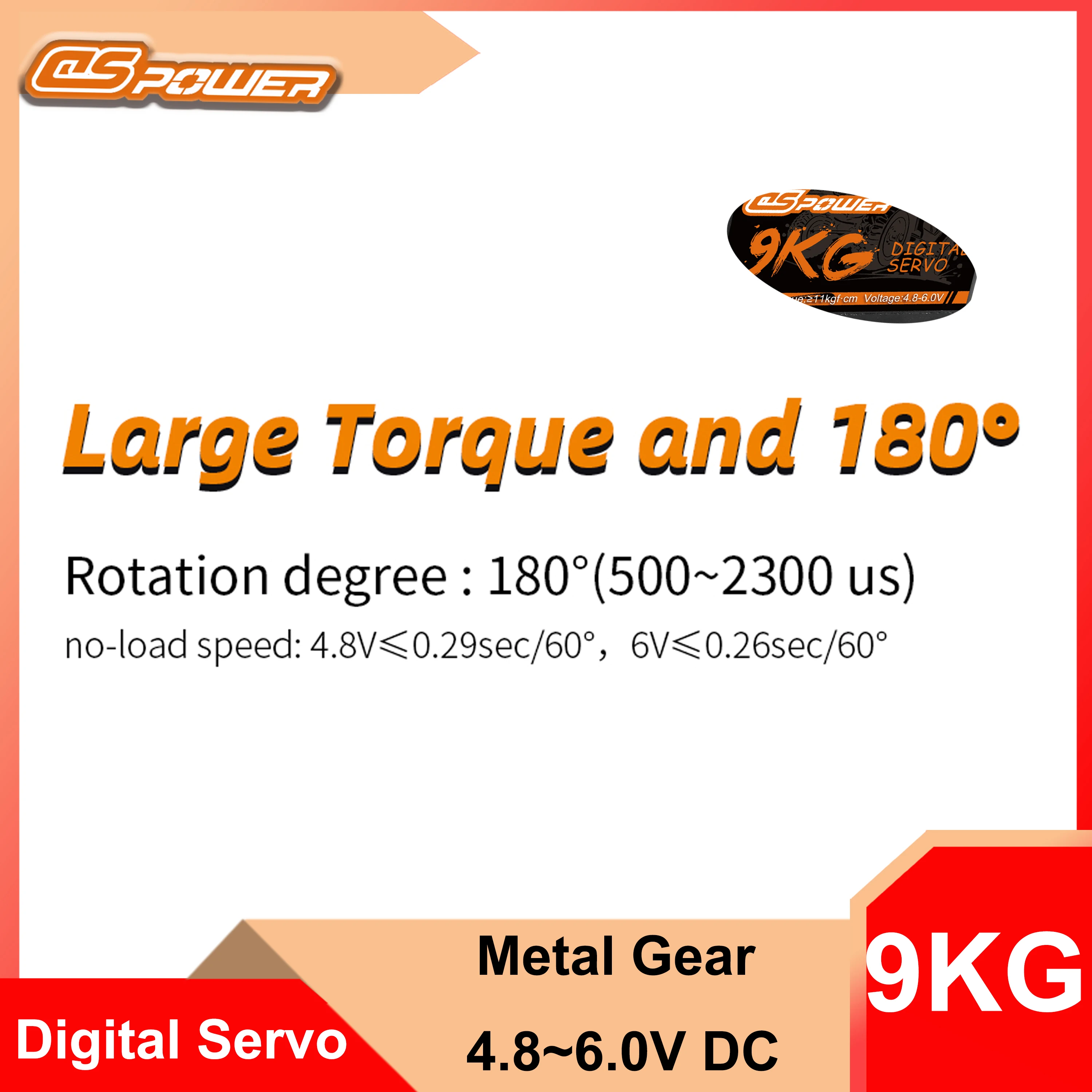 2PCS DSpower 9KG Digital Servo Waterproof Metal Gear for 1/8 1/10 RC Drift Car Truck Boat Airplane Robot Arm Accessories Wltoys