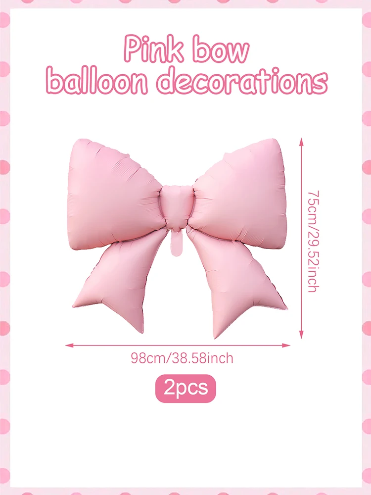 2/4 Stück matte hellrosa schleifenförmige Ballons, geeignet für Schleifendekoration, Prinzessinnen-Geburtstag, Brautparty, Junggesellinnenabschied. – Detail 9