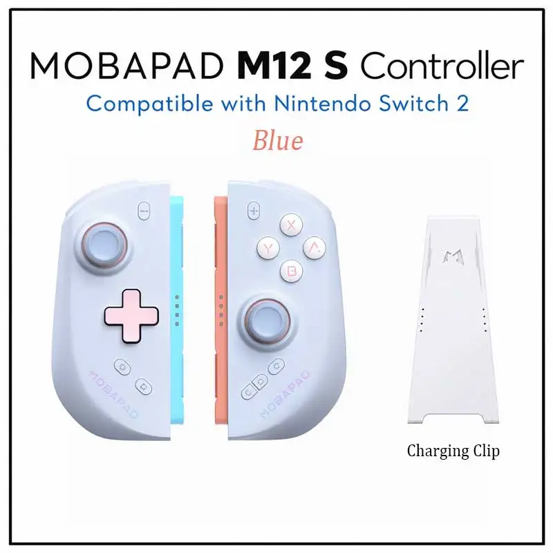 Mobapad M12-S-controller voor de Nintendo Switch 2, een gesplitste gamepad met mechanische knoppen en TMR-glijders voor de NS 2-console.