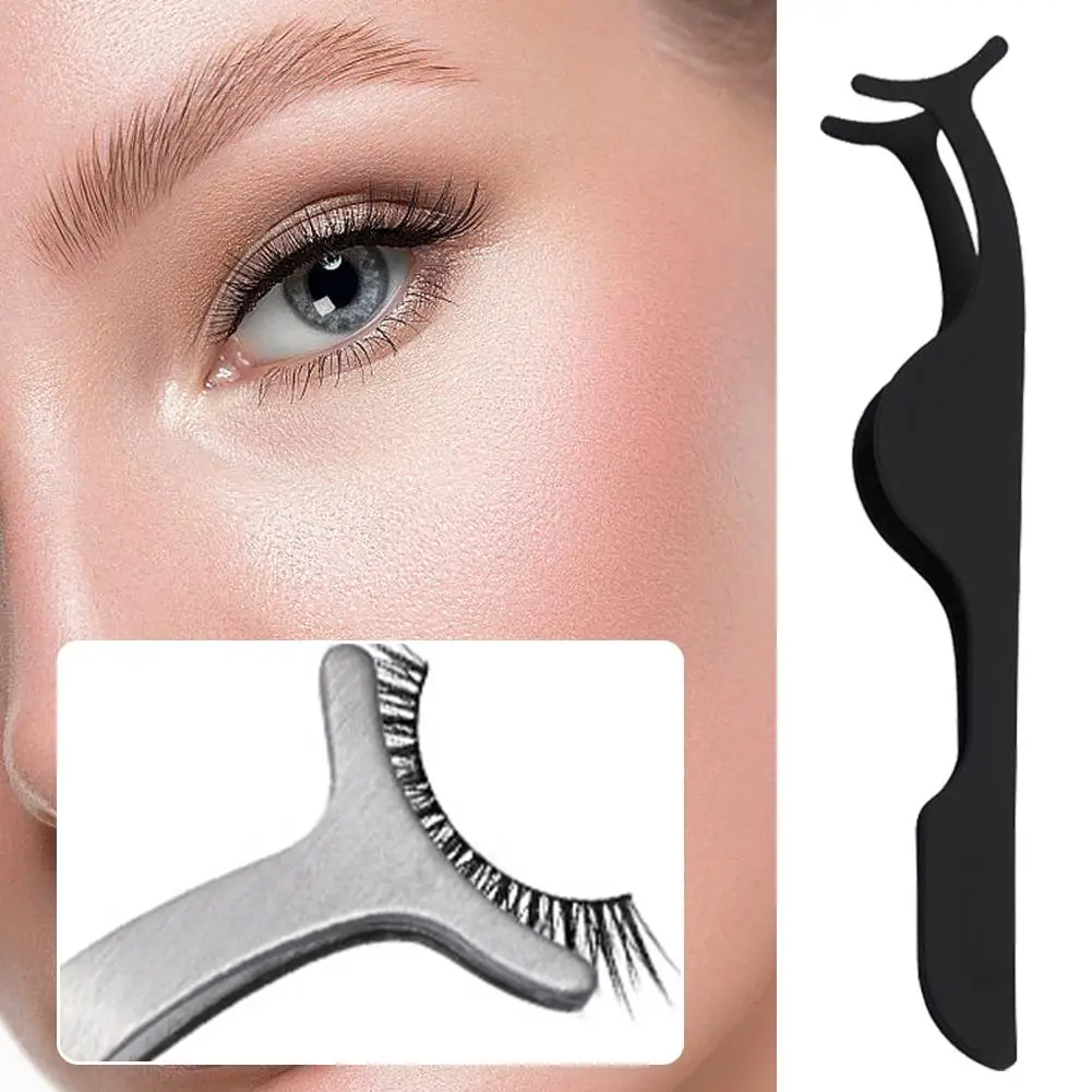 Aço inoxidável Extensões de cílios falsificados, Pinças Design, Curvo Lashes Tools, Assist Device, Pinças Falsas, U3n7, 1 Pc