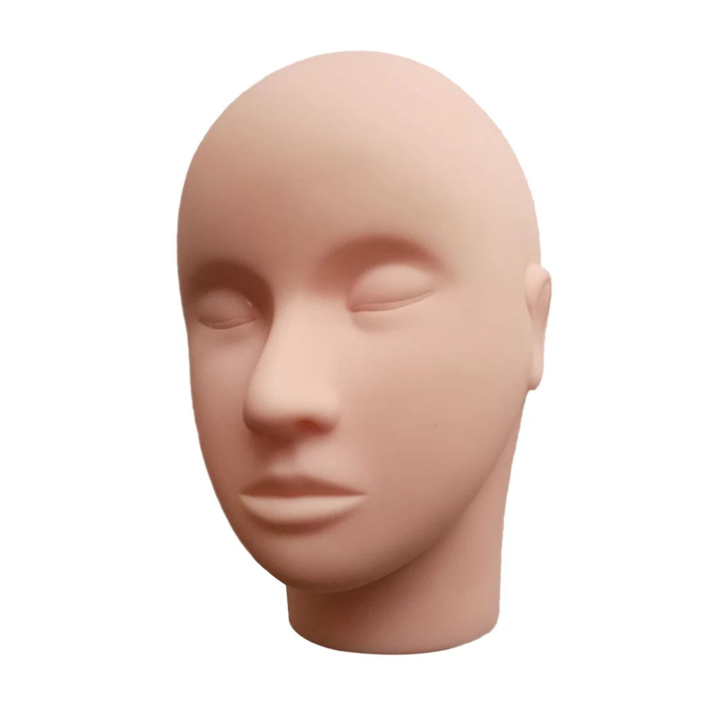Realistische Silikon-Gesichtsbemalung, Übungskopf, Kosmetikpuppe für Wimpernverlängerung, Make-up, Massage, Training, Salon-Styling