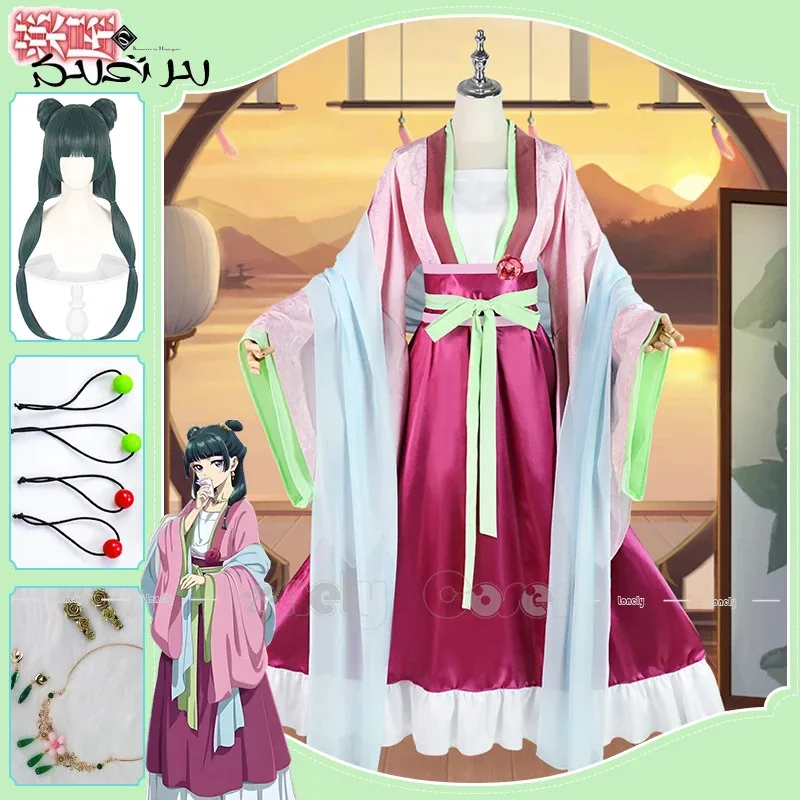 

New 2025 Anime The Apothecary Diaries Maomao Cosplay Costume Hanfu Antiquity Uniform Necklace Earrings Hairpins Hallowee Kodiak
