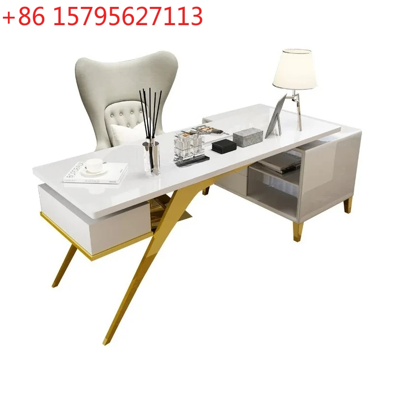 

Легкий роскошный письменный стол с отделкой под рояль, угловой стол для медицинских и косметических консультаций