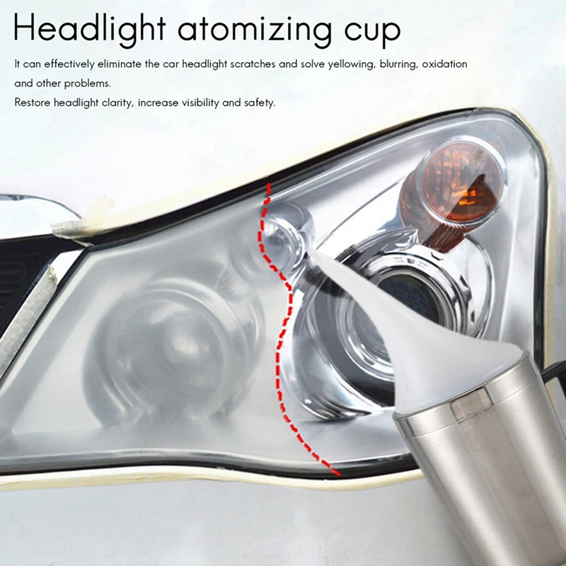 2X 12V Auto Car Headlight Lens Repair Restore Tool Repair Refurbished Renovation Heating Atomization Cup Refurbish Kit