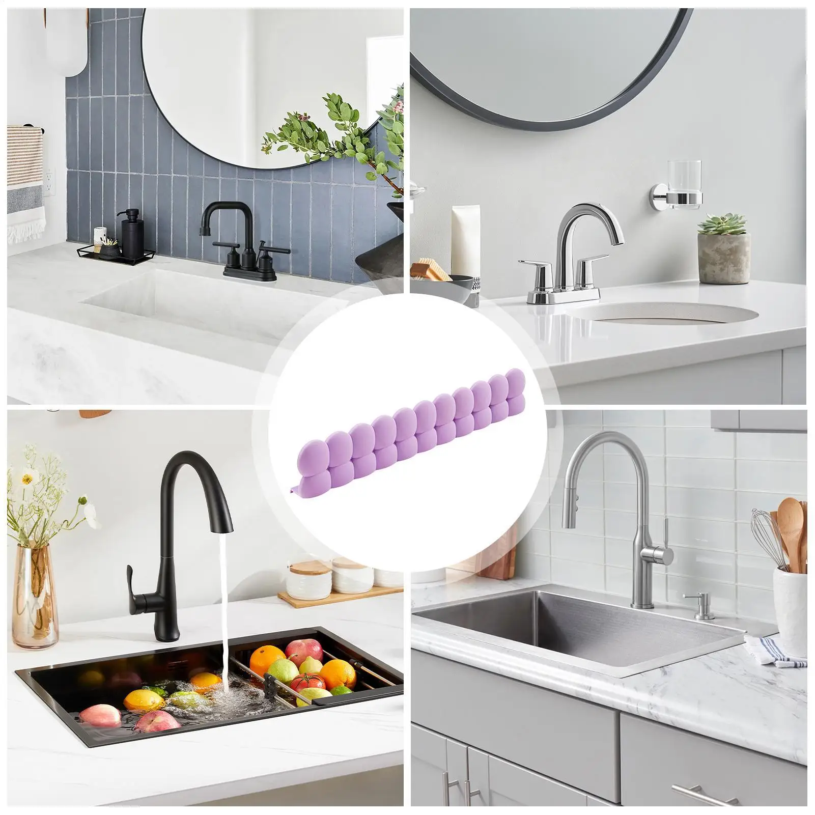 

Защитный экран от брызг для кухонной раковины, силиконовый, быстросохнущий, с мощными присосками, для зоны кухонной мойки