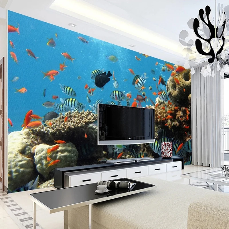 

Custom Mural Wallpaper Underwater World Landscape Wall Painting Children's Bedroom Aquarium Hotel Background Wall Decor Poster