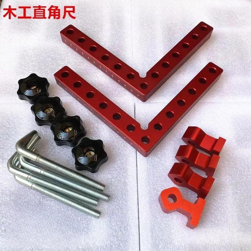 90 Degree Woodworking Right Angle Locator Triangle Ruler Aluminum Alloy Corner Clamp Set