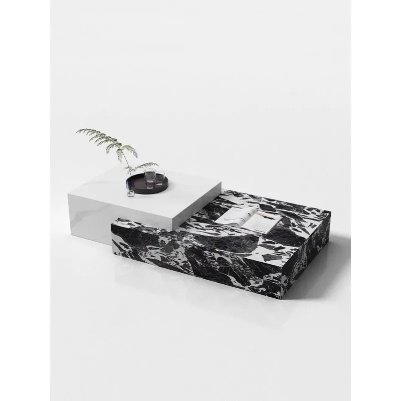 Bulgari black marble coffee table combination small apartment retractable designer villa rectangular new advanced