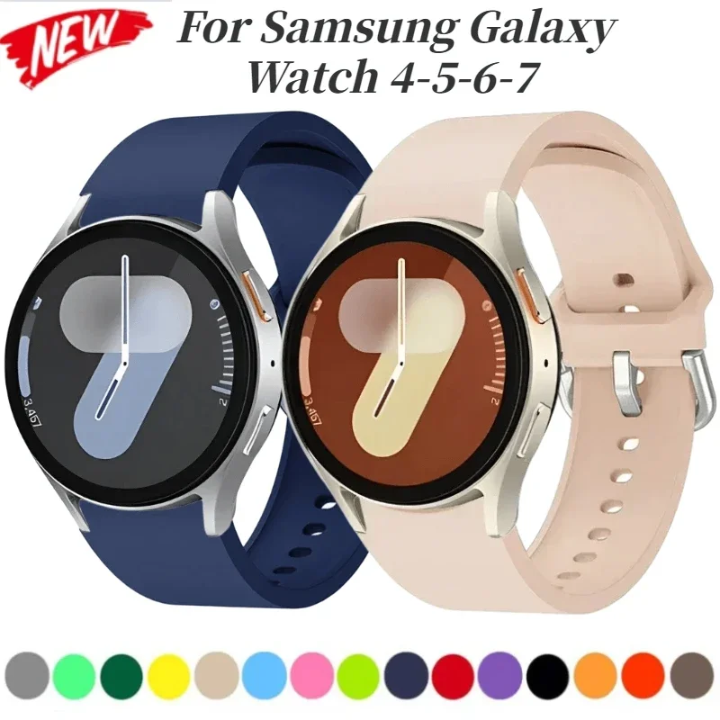 

No Gap Silicone Strap for Samsung Galaxy Watch 7/6/5/4 40mm 44mm 5 Pro Original Bracelet Galaxy Watch 6 4 Classic 47mm 43mm Band