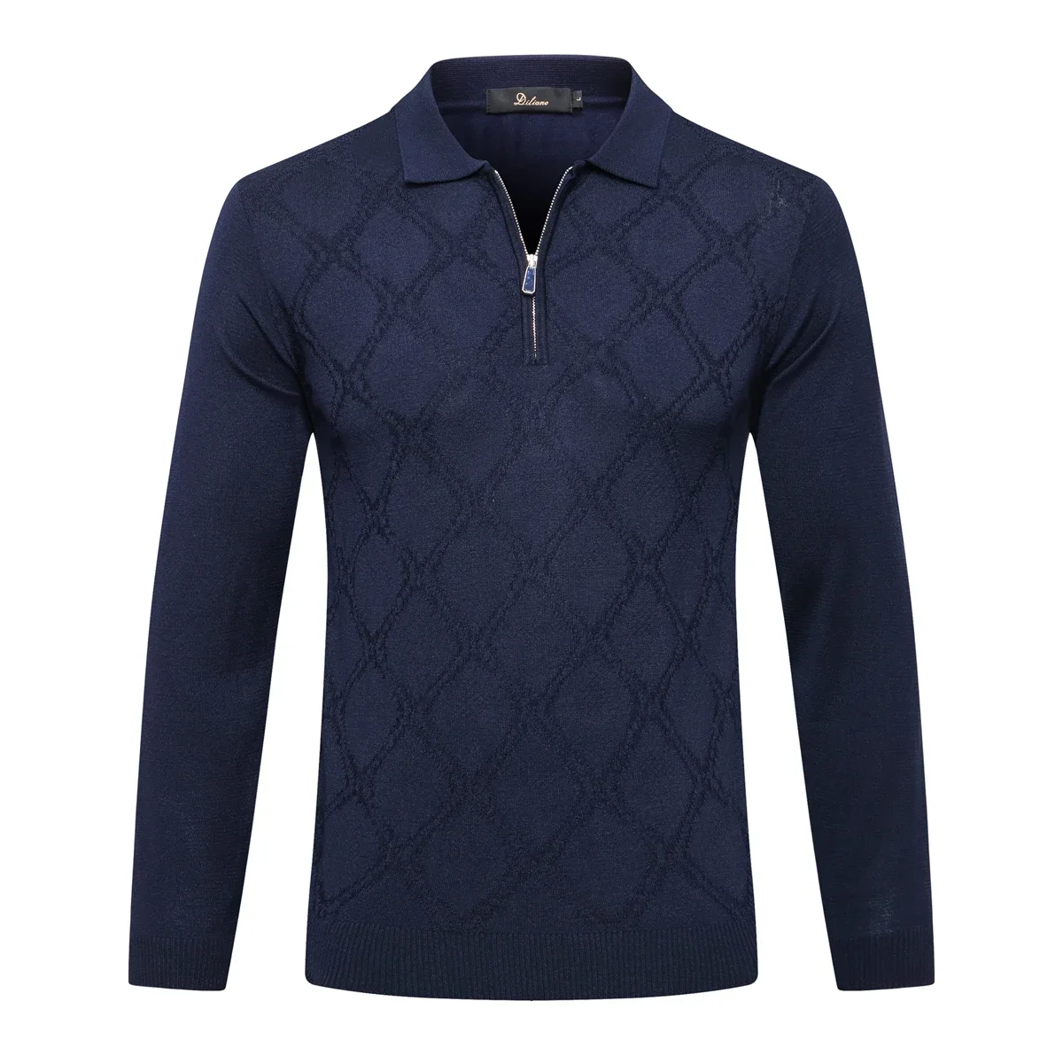

OECHSLI Sweater Wool 2025 New Men's Long Sleeve fashion Breathable diamond pattern Wrinkle Resistant Suitable BIg size M-5XL