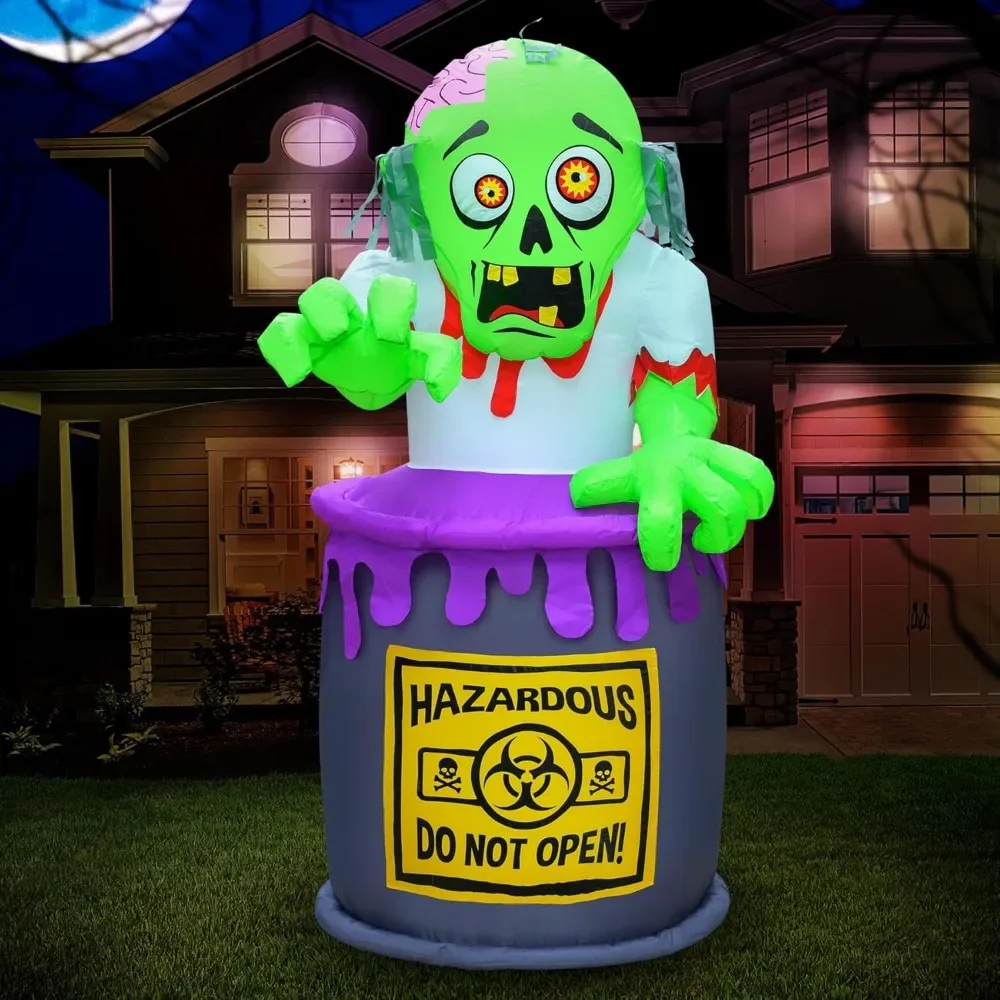 

5 ft Zombie Barrel - Inflatable Outdoor Halloween Decorations Blow Up Halloween Decorations for Yard