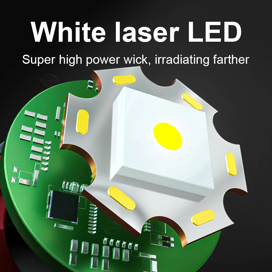 2000000LM Flashlight with COB Side Light Fluorescent TYPE-C USB Rechargeable Powerful Tactical Torch Outdoor Camping Lantern