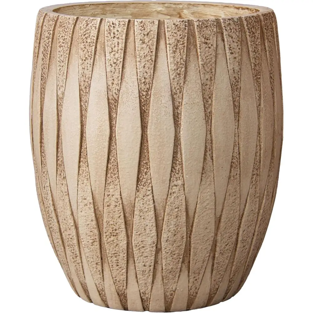 

Большое бетонное кашпо (12 выс. х 9 диам.) с эффектом состаривания и дренажным отверстием для декора внутри и снаружи помещений