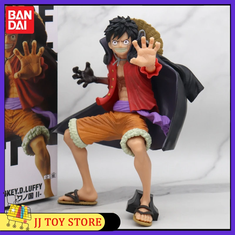 Cartoon One Piece Anime Figure Gk Monkey D. Luffy Cloak Combat Suit Squat Decoration Pvc Toys Gift Desktop Ornaments Kid Toys