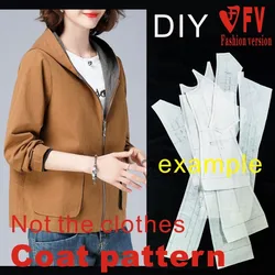 Hooded coat pattern women's jacket clothing 1:1 cutting structure drawing BWT-95