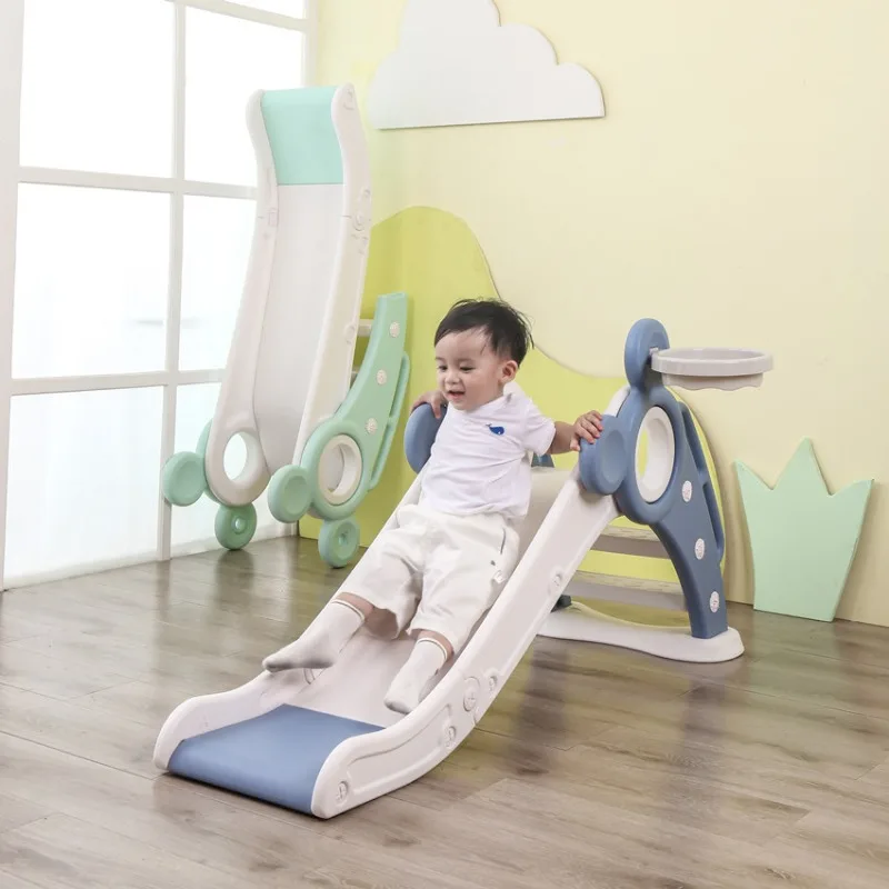 

Foldable Kids Slide Toddler Baby Indoor Home Playground Plastic Small Preschool Playset Safe Non Slip Steps Trampolines Slide