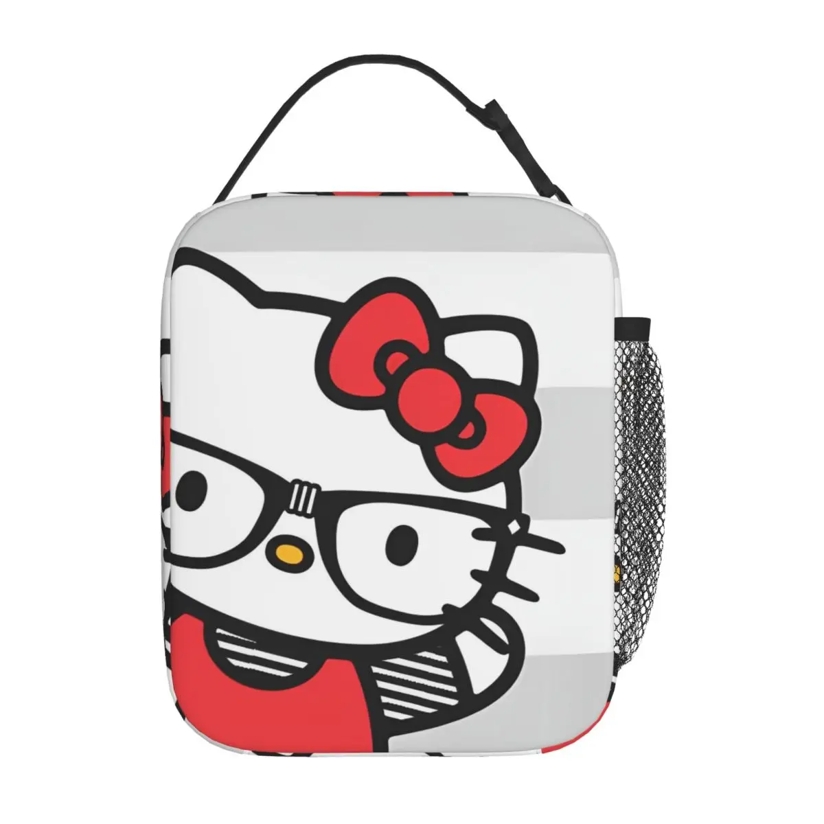 

Hello Kitty Wear Glasses Insulated Lunch Bags Thermal Bag Lunch Container Portable Tote Lunch Box Food Handbags Office Picnic