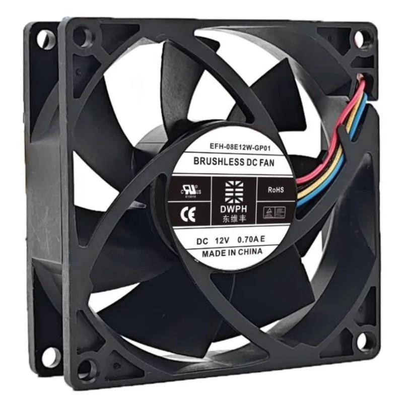 New Cooling Fan for DWPH EFH-08E12W-GP01 12V 0.7A 8025 8CM Chassis Switch PWM Fan 80*80*25mm