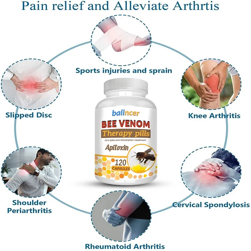 Натуральный Экстракт пчелиного яда-облегчение боли в суставах, антивозрастной, противовоспалительный, антиоксидантный, артрит, миозит, дисковая грыжа