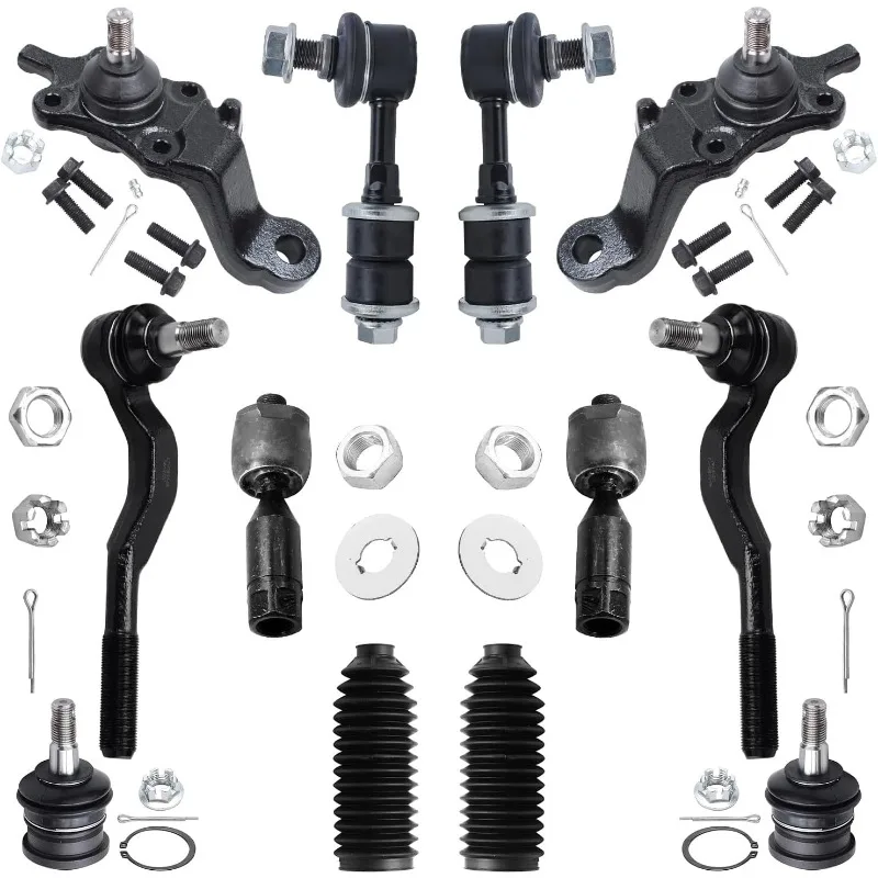 

Detroit Axle - 12pc Front Suspension, 4 Upper & Lower Ball Joints, 4 Inner & Outer Tie Rods, 2 Sway Bars, 2 Boots, Replacement
