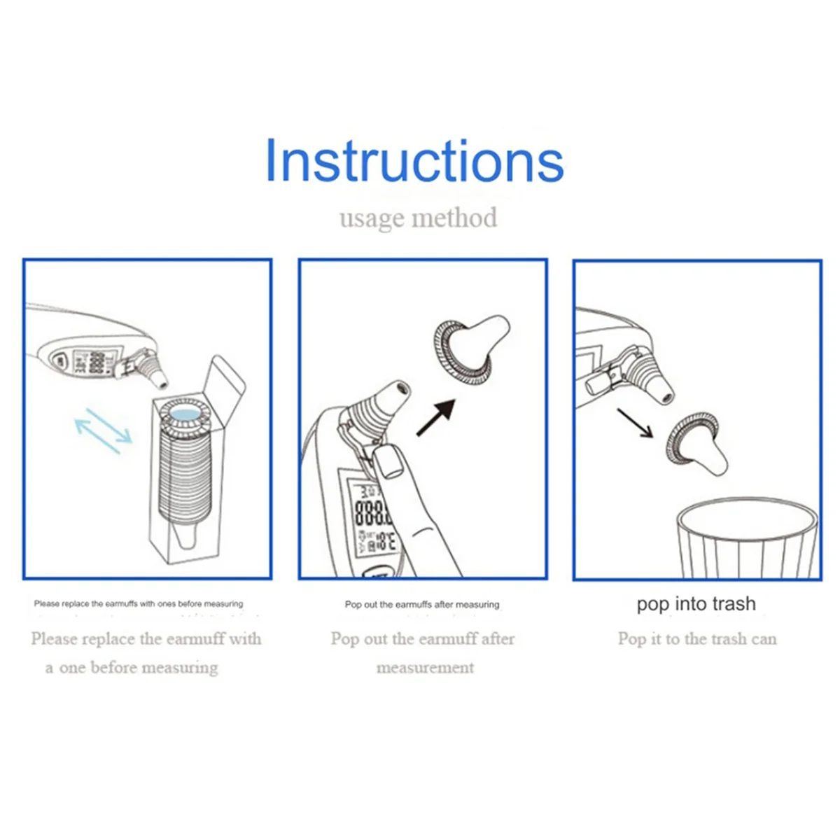ABBR ушной термометр, сменные фильтры для линз, крышка зонда, 40 шт., для использования Braun Thermoscan