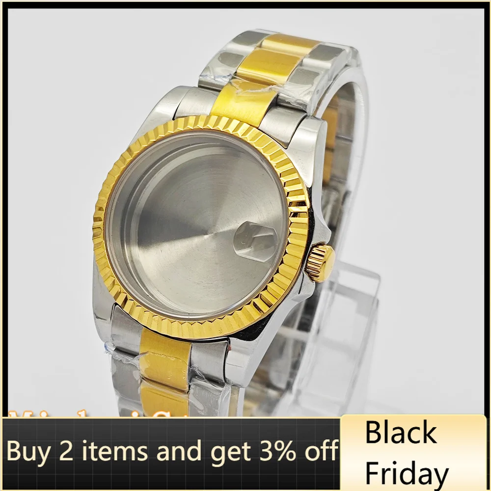 

NH35 Watch Case 36mm/39mm Silver-Gold Sapphire Crystal Stainless Steel Watch Case Fit NH35 NH36 ETA2824 PT5000 Movement