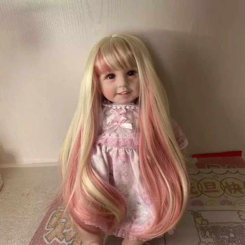 55cm Reborn Baby Doll Girl with 6 Teeth Wig Realistic Doll Toy Changeable Clothes Role Play Collectible Doll for Kids Gift