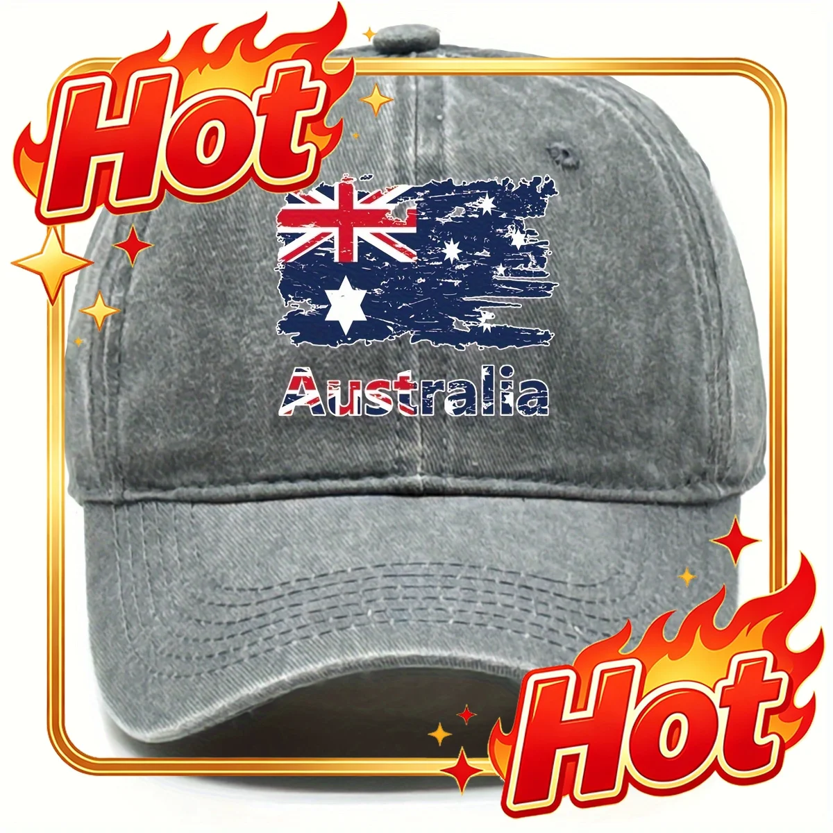 Custom Hat Australian Federal Flag & Commonwealth Blue Ensign Print Adjustable Snapback Baseball Cap - Lightweight Unisex Sun Ha