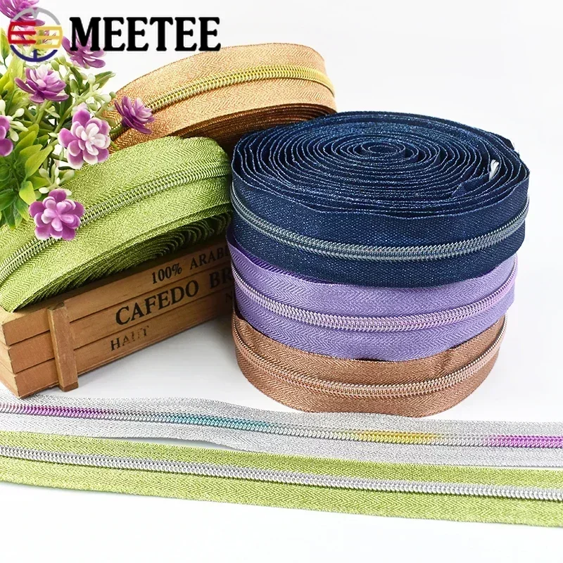 1/2/3/5Meters 5# Nylon Zipper Tapes for Sewing Bag Jacket Zippers By The Meter Coil Zips Repair Kit DIY Shoes Wallet Accessories