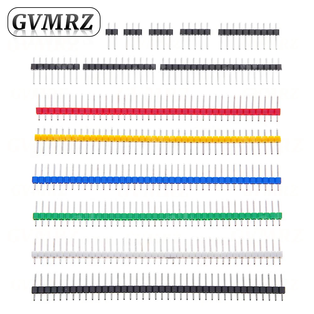 2.54mm Single Row Male 2~40P Breakaway PCB Board Pin Header Connector Strip Pinheader 2/3/4/5/6/8/10/12/15/20/40Pin For Arduino
