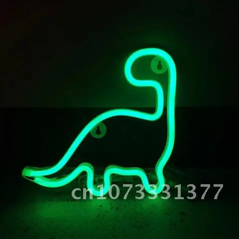 Neon LED Dinosaur Lights Colorful Wall Hanging Neon Sign Decoration Night Lamp Bedroom Wall Lamp On/Off Lamp