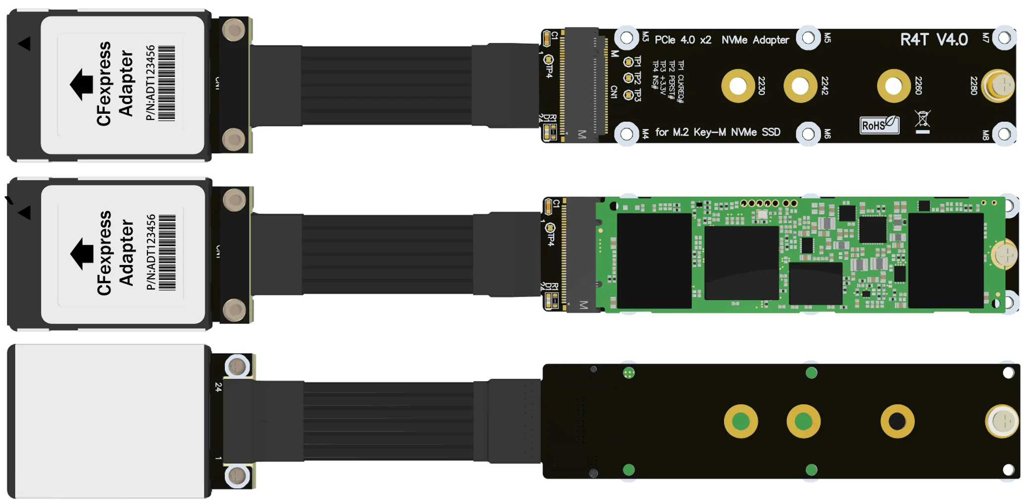 CFexpress type_B to M.2 NVMe 2280 key_M Extended transfer cable Hard disk memory card ADT