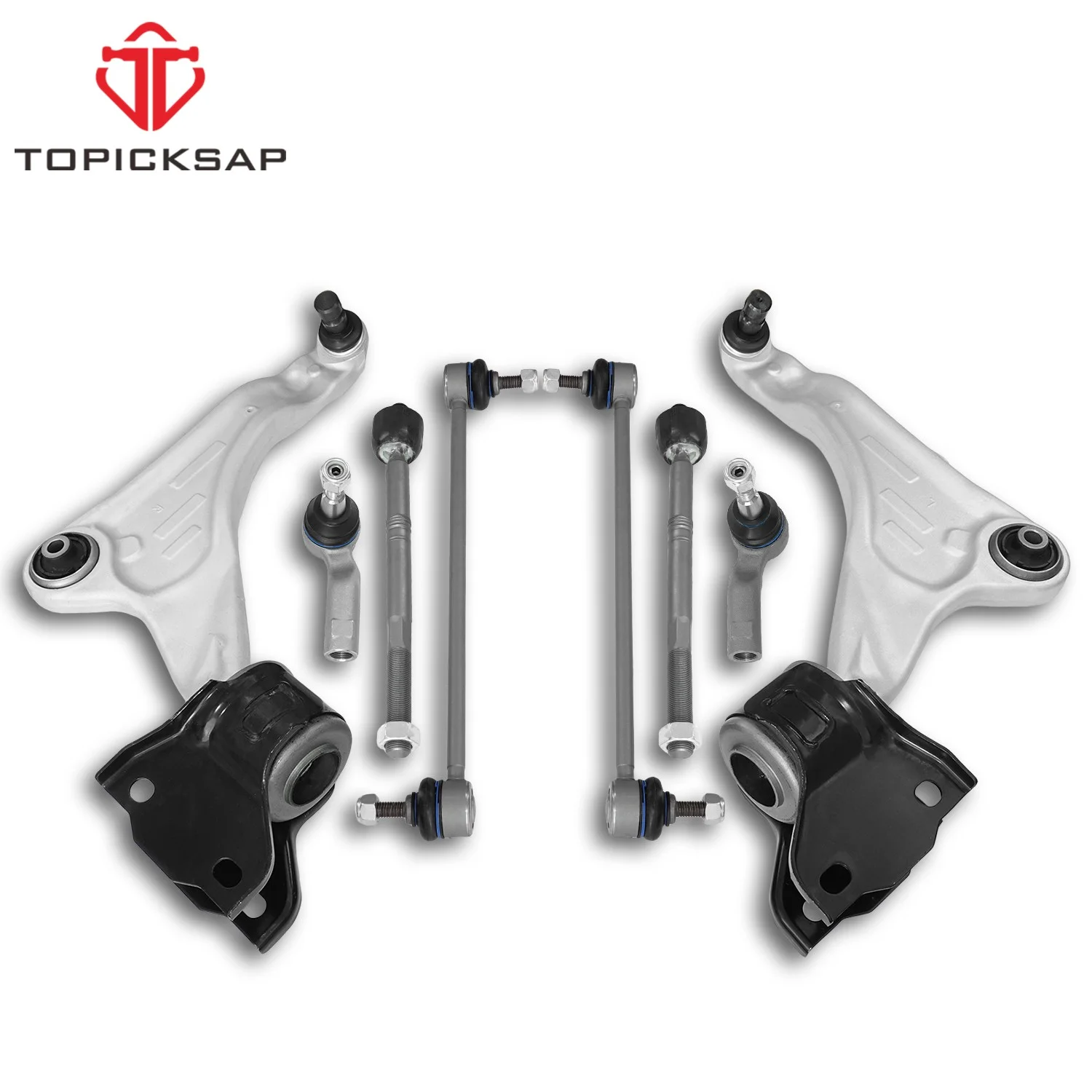 TOPICKSAP 8Pcs Front Lower Control Arm w/Ball Joint Sway Bar Link for Land Rover Range Rover Evoque 2012-2017 CMS101441