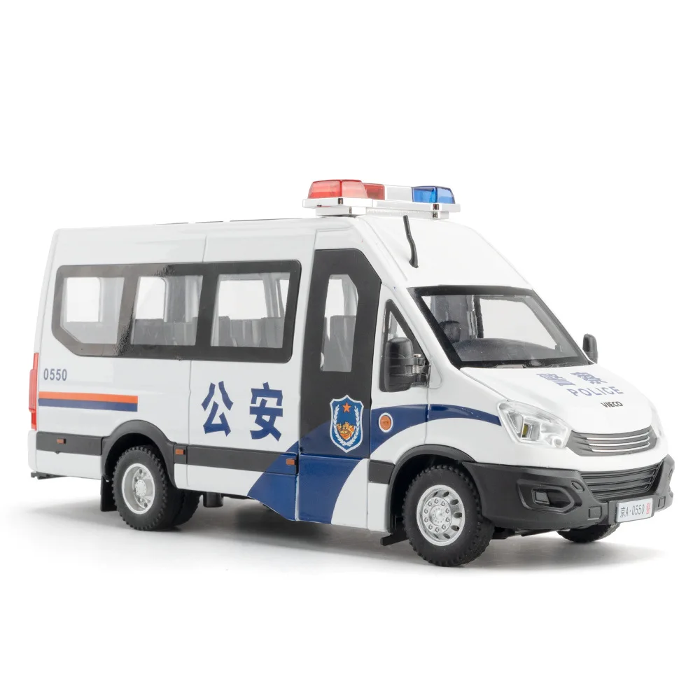 1:24 VIECO police car High Simulation Diecast Metal Alloy Model car Sound Light Pull Back Collection Kids Toy Gifts C506